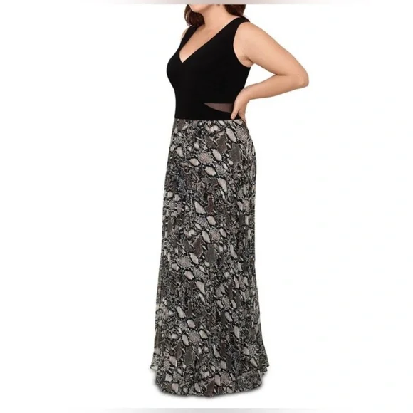 Xscape Women's Plus Size Snake-Print
Gown Beige Size 18W - Picture 3 of 7